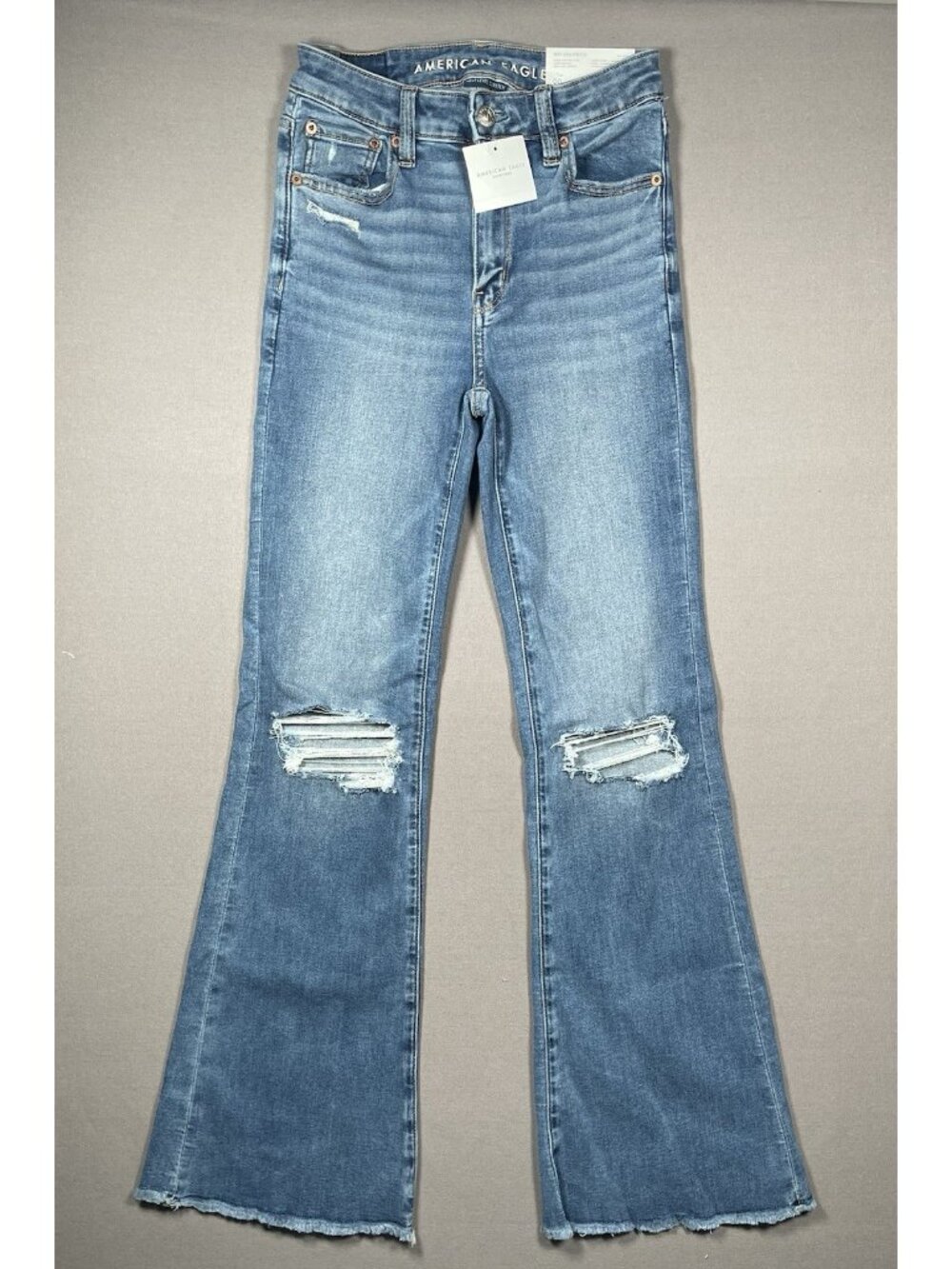 NWT American Eagle Super High Rise Stretch Flare Jeans - Women Size 00 (24W)